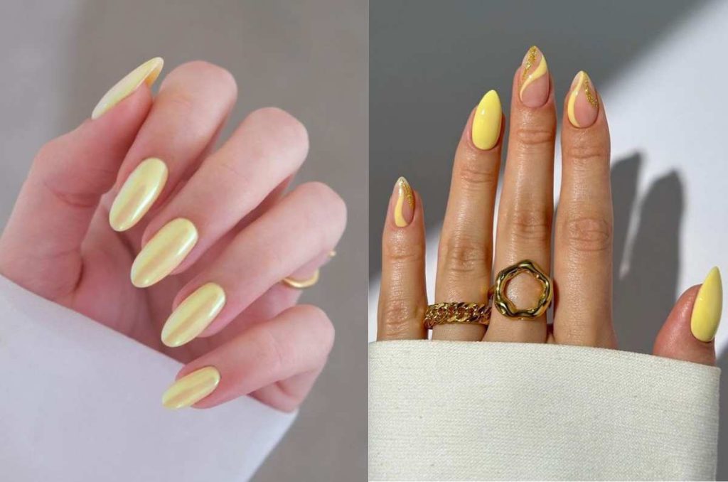 Diseños de uñas primaverales con “baby yellow”, el color ideal para llevar a la playa 2
