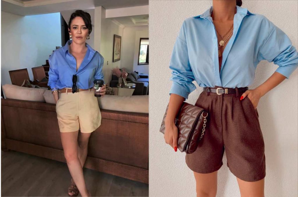 outfits mocha mousse y azul celeste