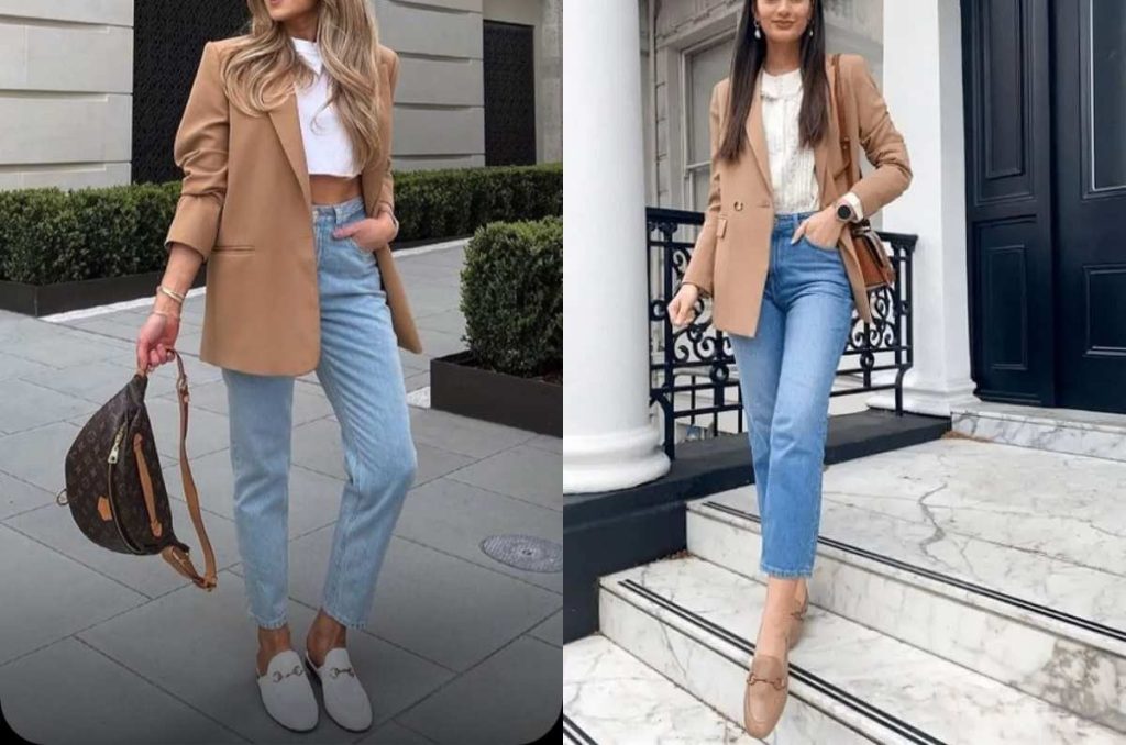 outfits mocha mousse y azul celeste