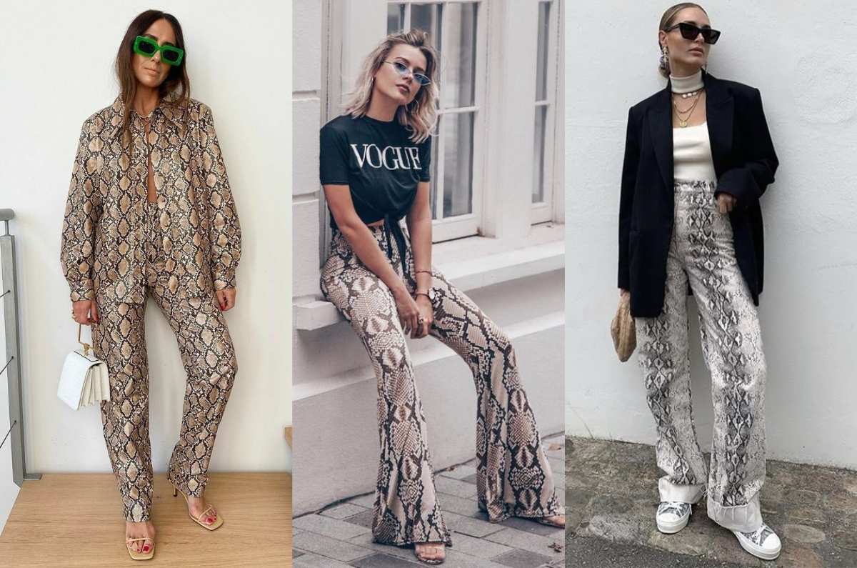 6 outfits con estampado de serpiente, el print que estará dominando el 2025