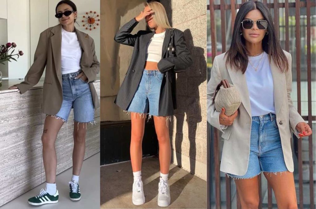 Outfits con shorts de mezclilla de moda