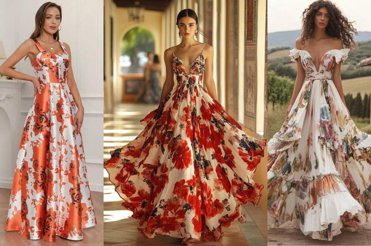 5 vestidos de fiesta con estampado floral IDEALES para pieles morenas