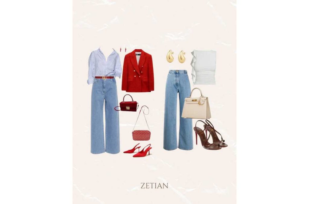 Outfits con jeans y accesorios elegantes blazer