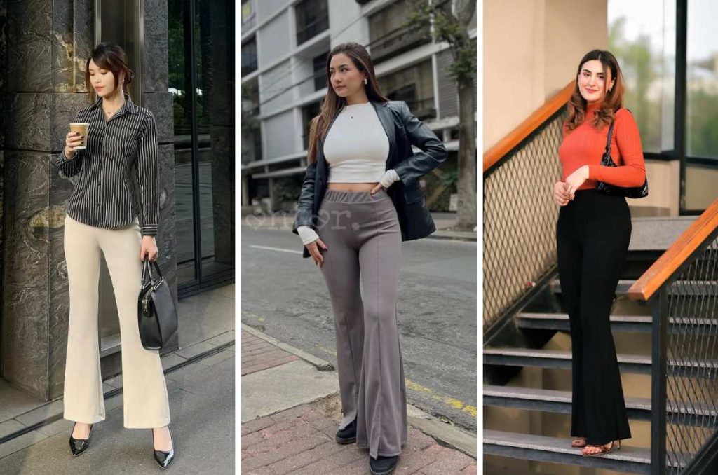 Outfits elegantes con pantalones acampanados