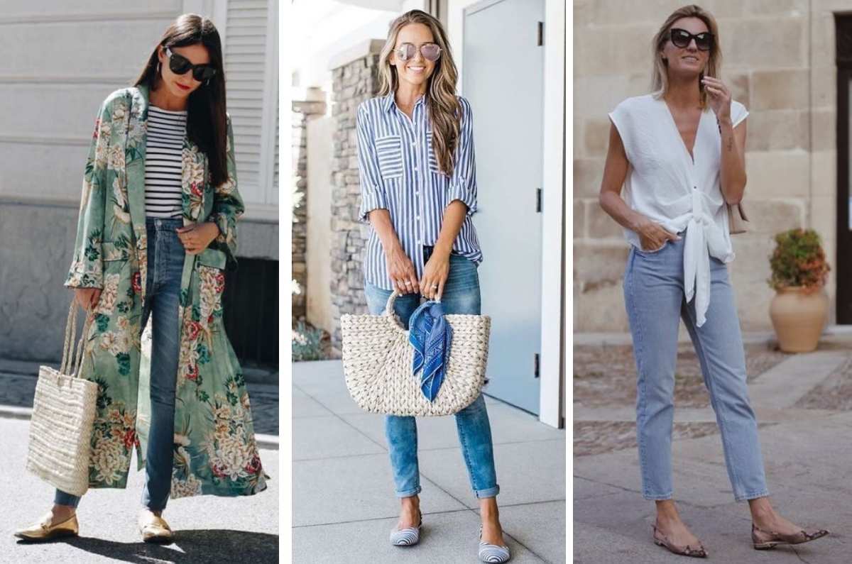 5 outfits con skinny jeans perfectos para los días de calor con lluvia