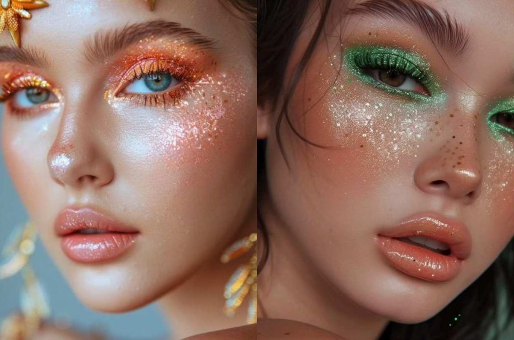 maquillajes con glitter