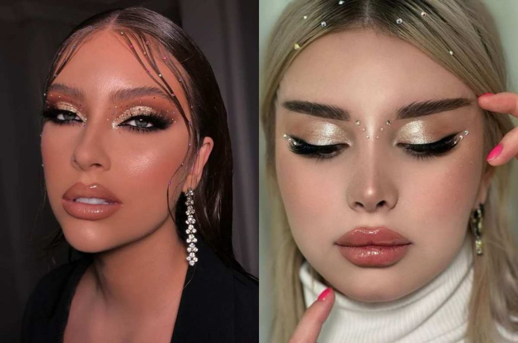 maquillajes con glitter