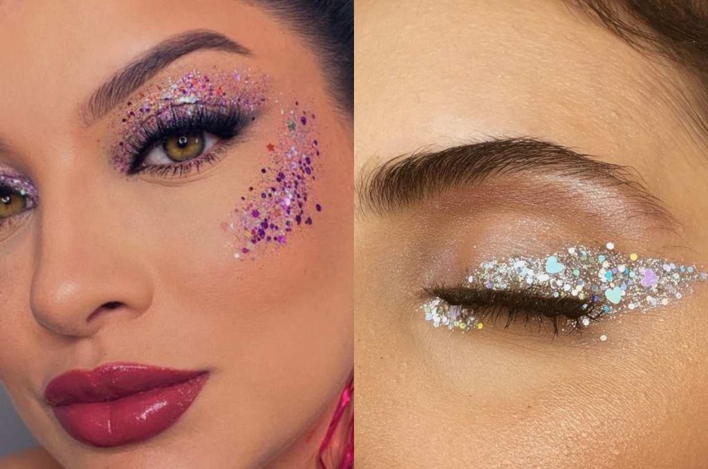 5 maquillajes frescos con glitter, el look de ojos para lucir en la playa 2