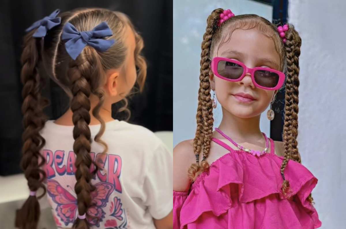 Dos trenzas para niñas