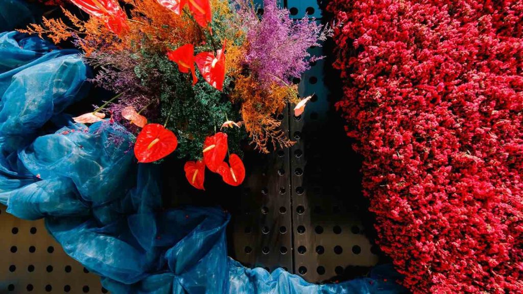 Detalle de las flores en el Jardín del Futuro Banamex