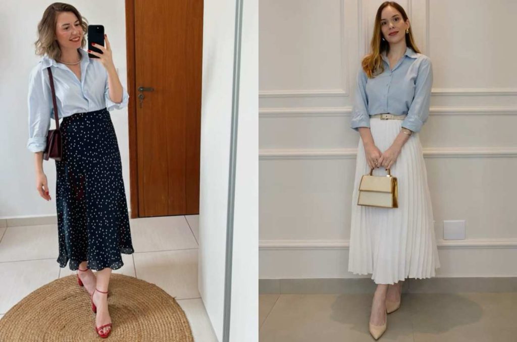 outfits con camisa azul