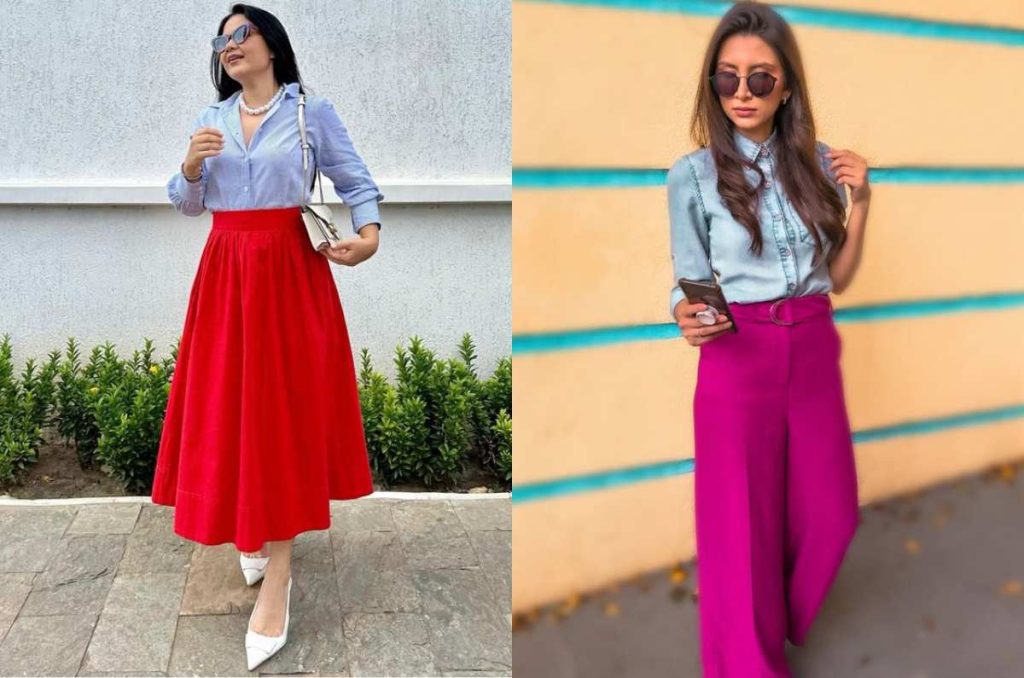 5 outfits con camisa azul, la prenda atemporal que te hará ver chic en la oficina 4