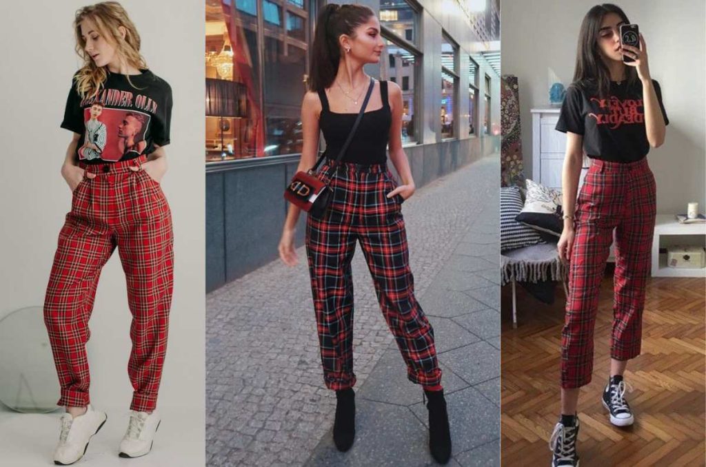 Outfits con estampado “tartán”