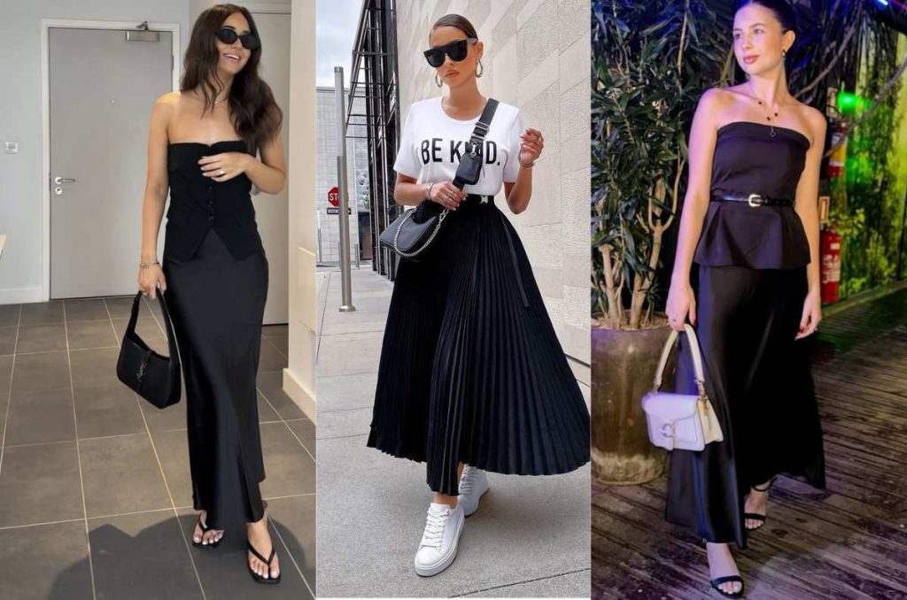 outfits con falda negra
