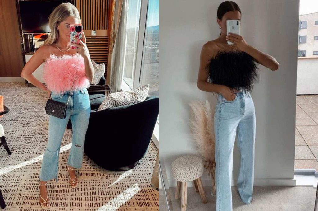 outfits con plumas