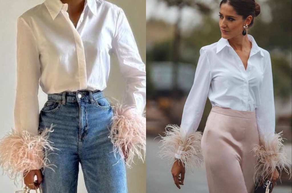 7 outfits de prendas con plumas en tendencia este 2025 para ir al trabajo 0