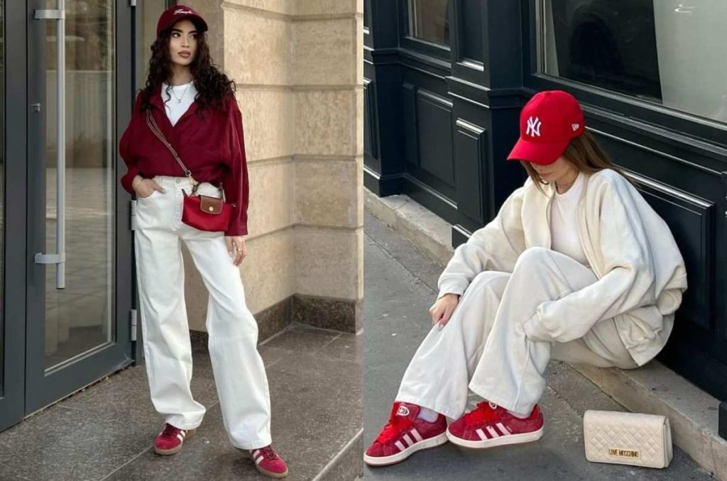 outfits con tenis en color rojo