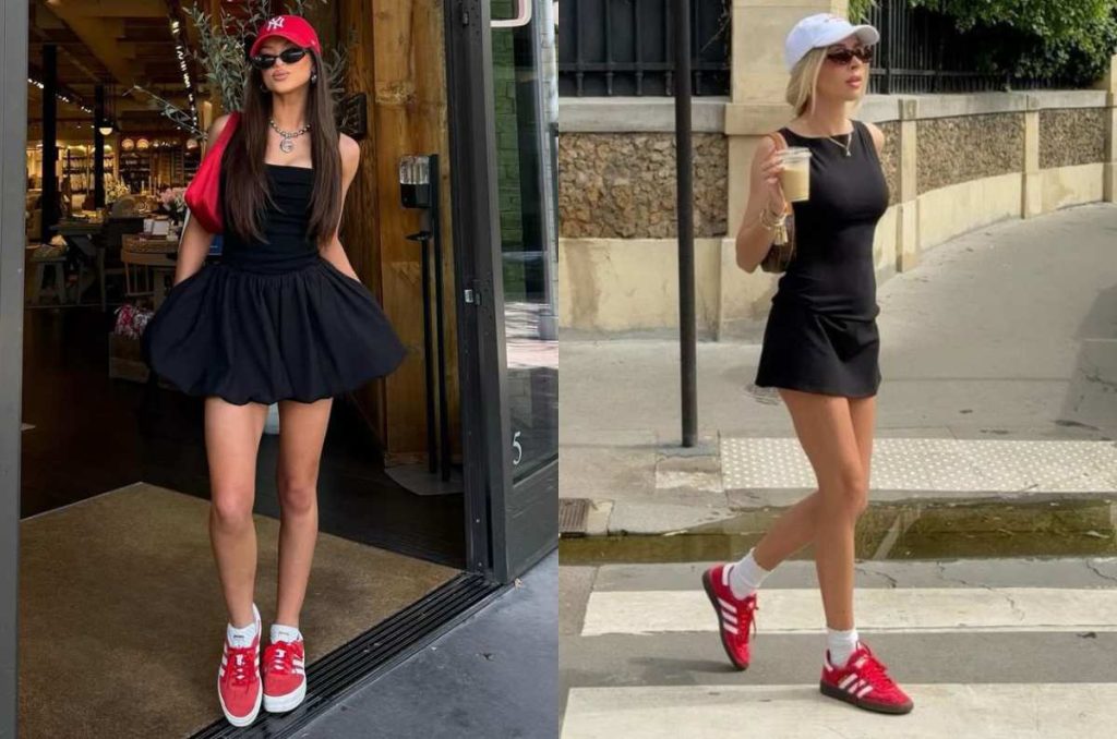 outfits con tenis en color rojo