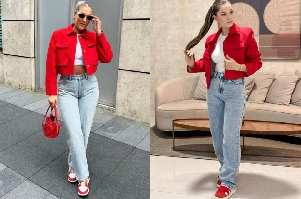 5 outfits con tenis en color rojo, la alternativa que elevará tus looks de oficina 1