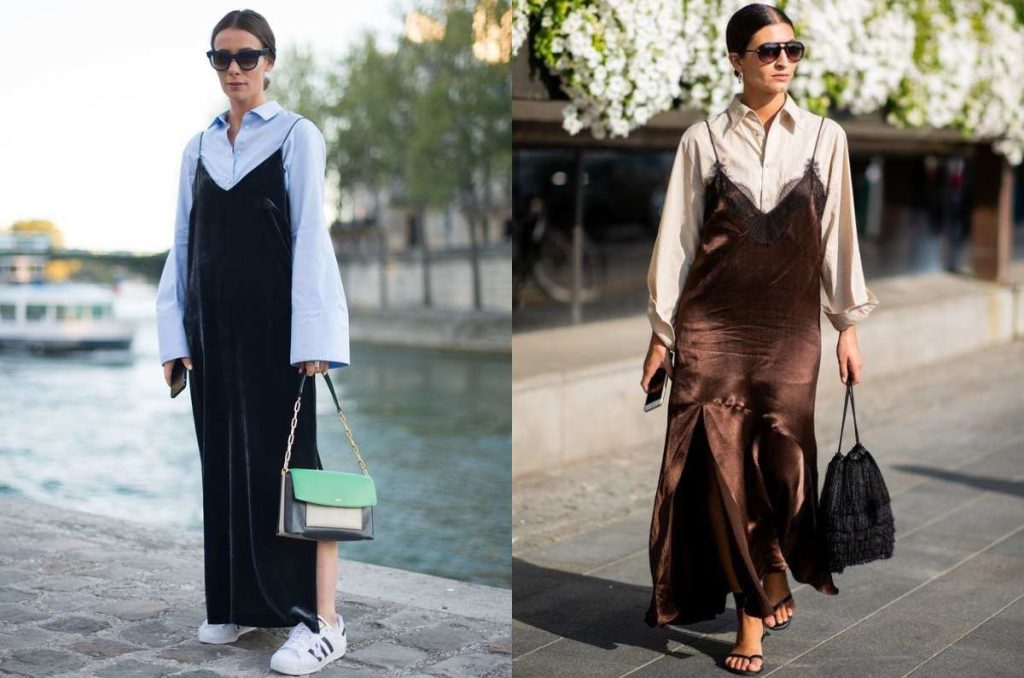 outfits con vestido lencero