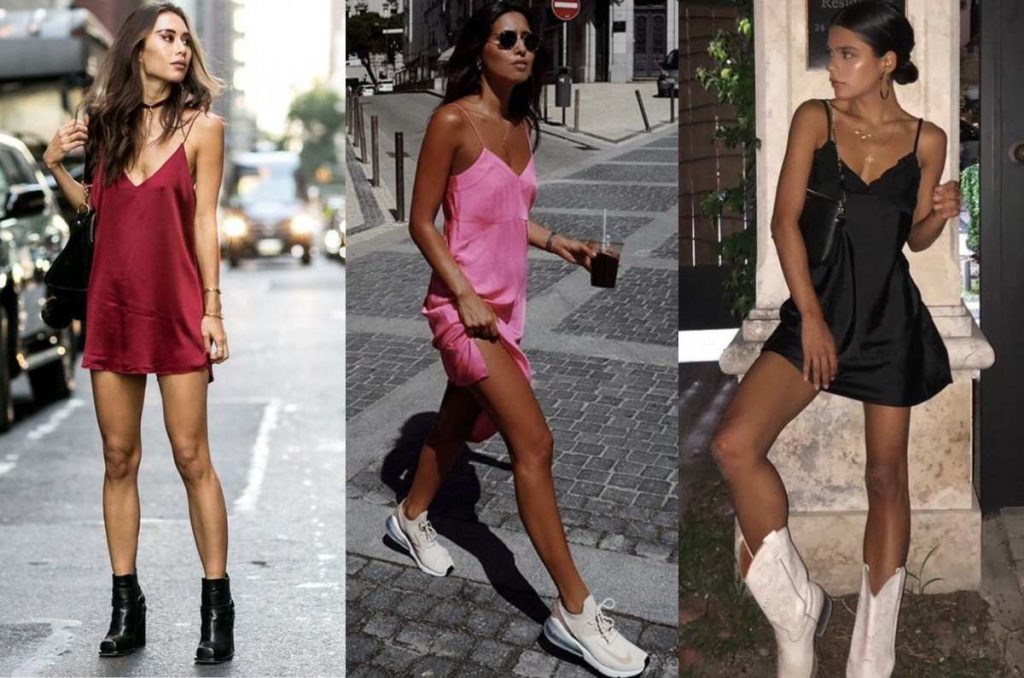 outfits con vestido lencero