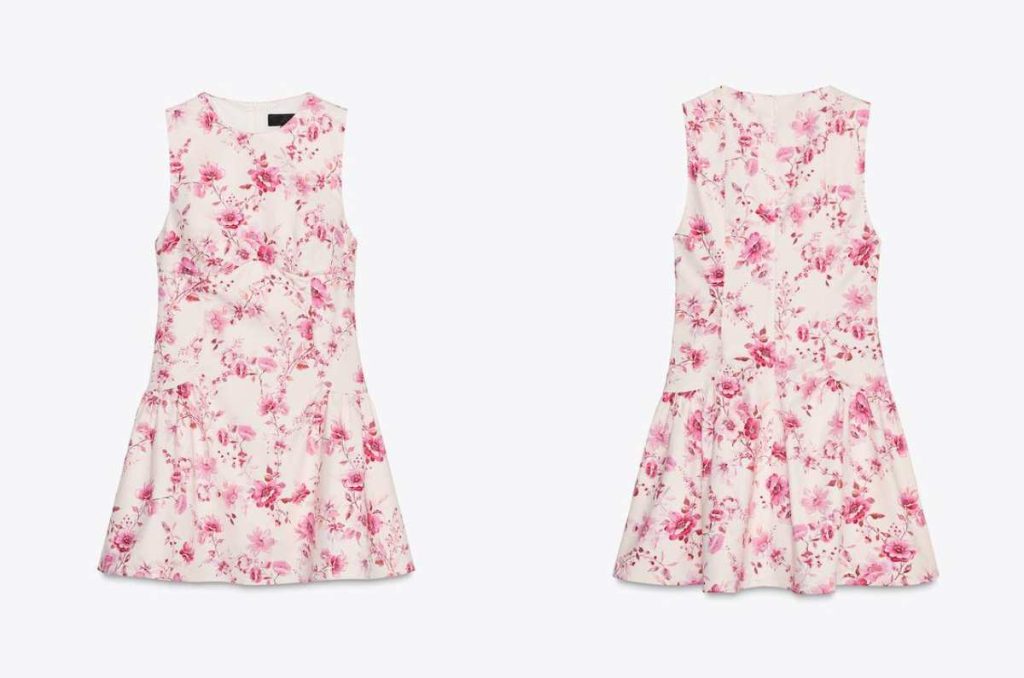 vestido de flores de Zara