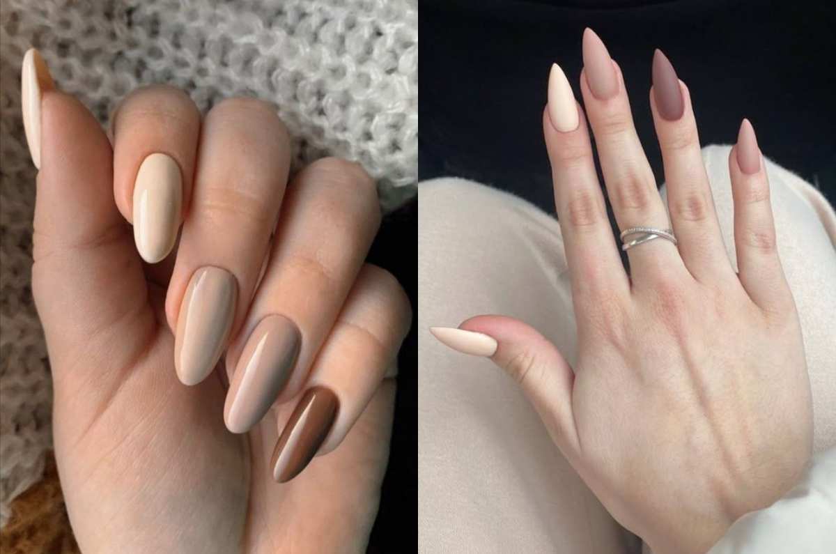 Uñas nude con tonos variados