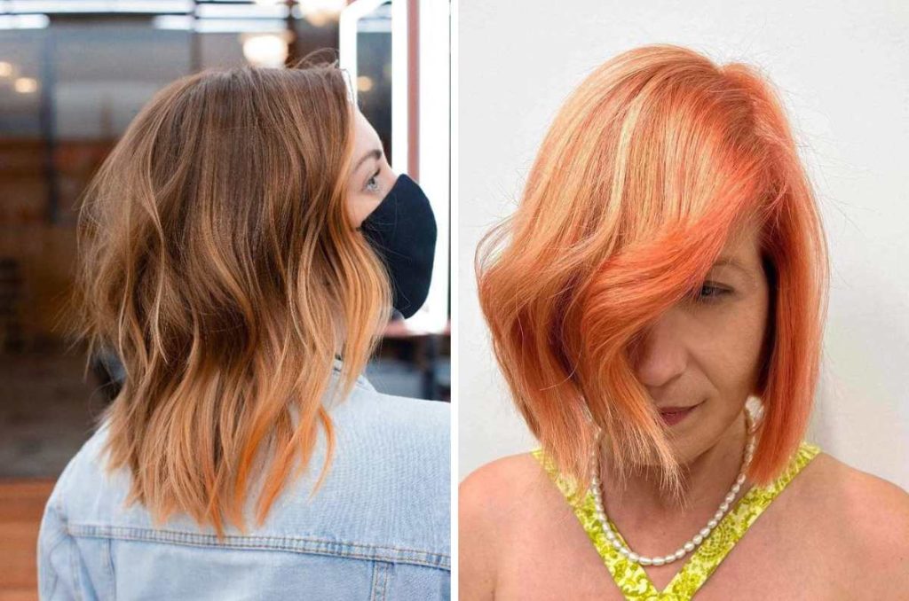 Cobre suave color de cabello corto