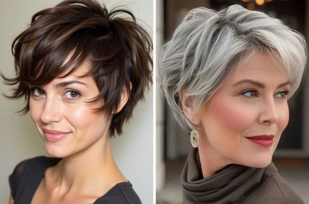 Pixie largo, cortes de cabello corto para mujeres de 40 o más