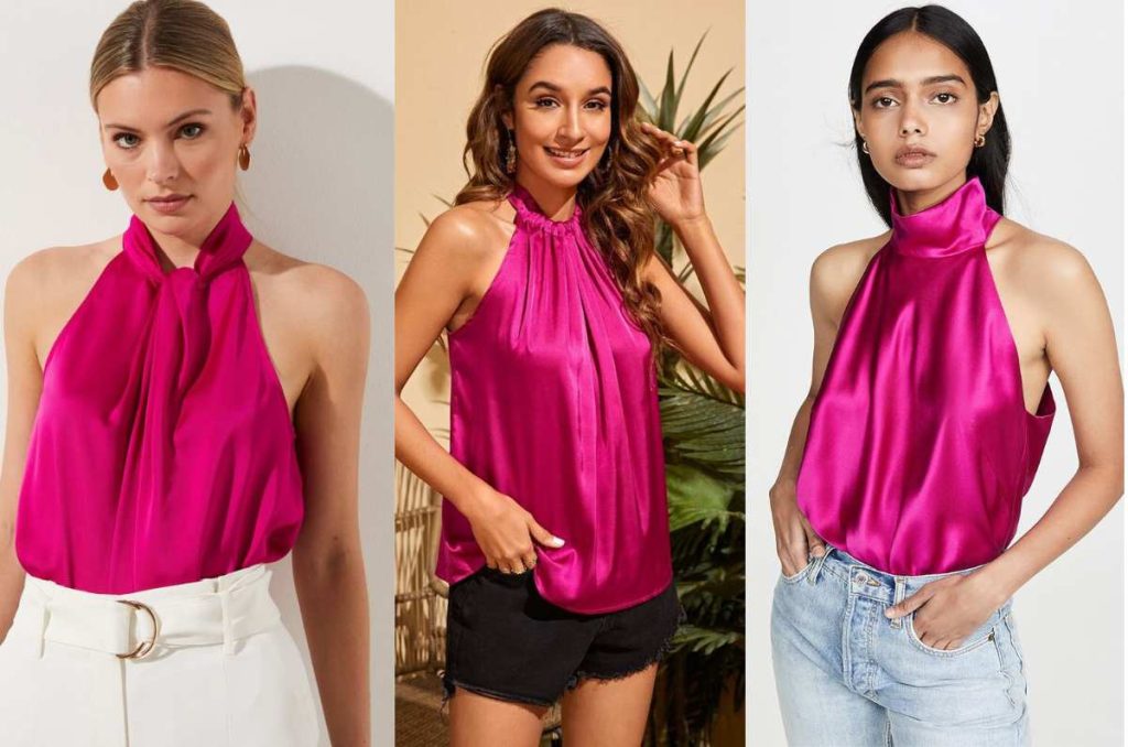blusas con escote halter