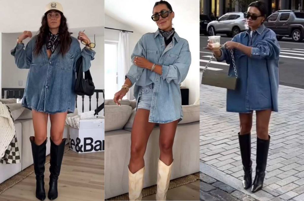 outfits con camisa denim