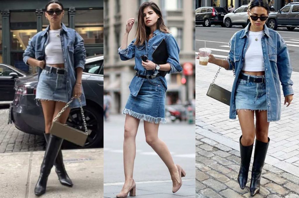 outfits con camisa denim