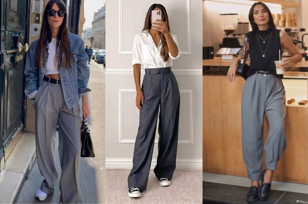 5 outfits con pantalón gris que te harán ver como una lady boss