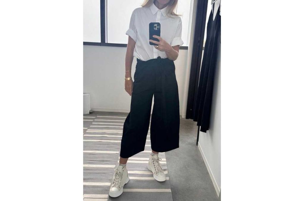 Pantalones culottes con tenis chunky