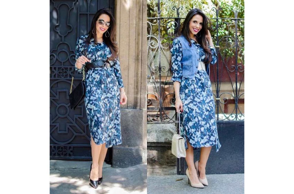 Outfits con chaleco sobre vestido largo