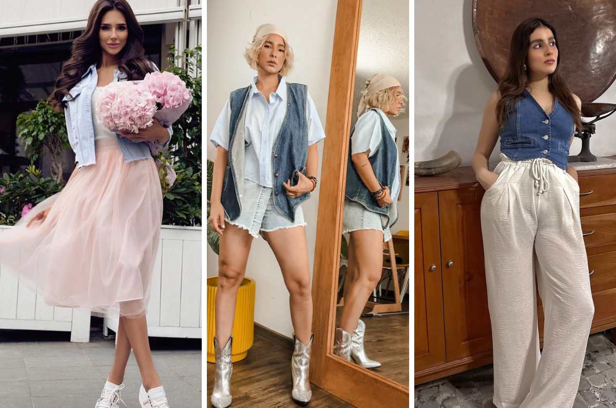 7 outfits con chaleco de mezclilla para primavera-verano si tienes más de 40