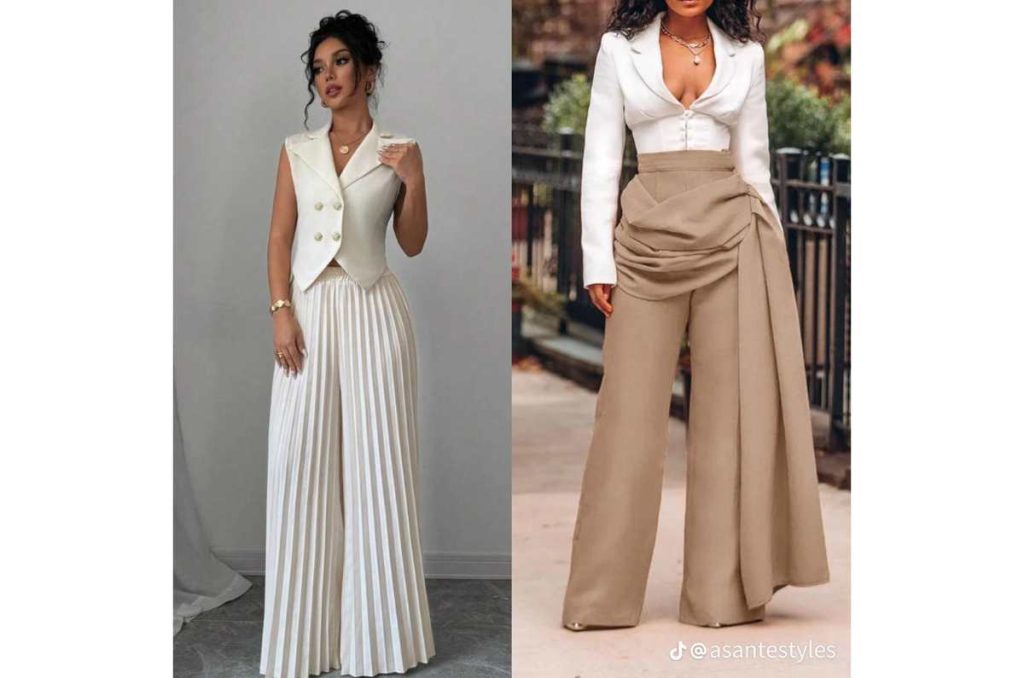 outfit de graduación con palazzo