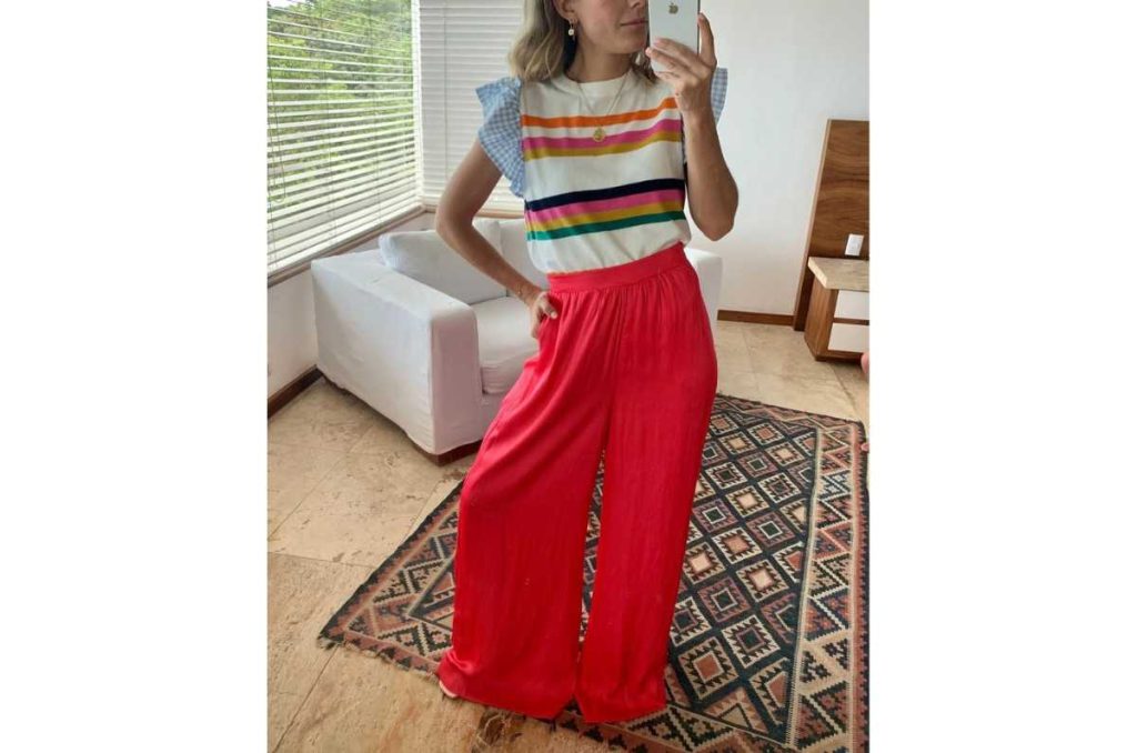 Outfits con toques bohemios con pantalones anchos