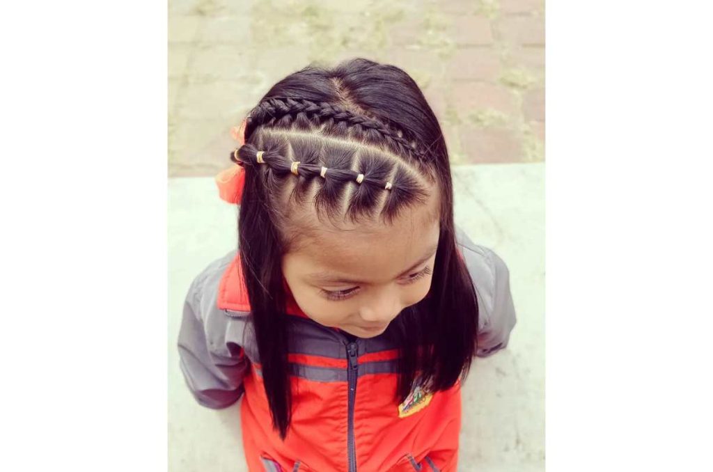 Peinado con ligas y trenza