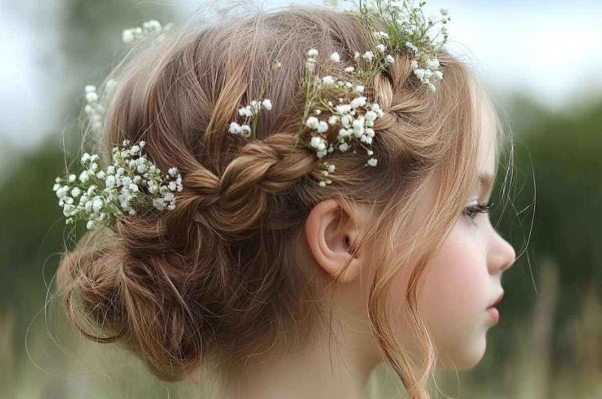 5 peinados con cabello recogido para primera comunión