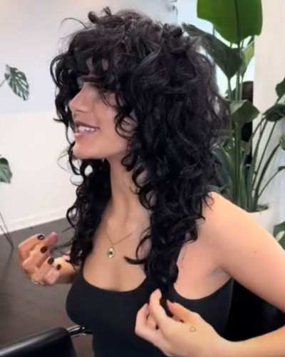 corte shag rizado