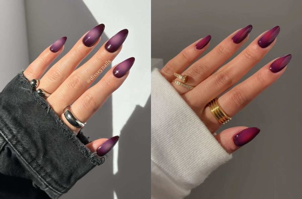 diseños de uñas violeta