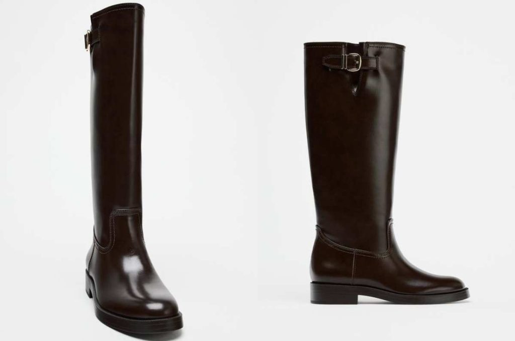 botas altas café de Zara