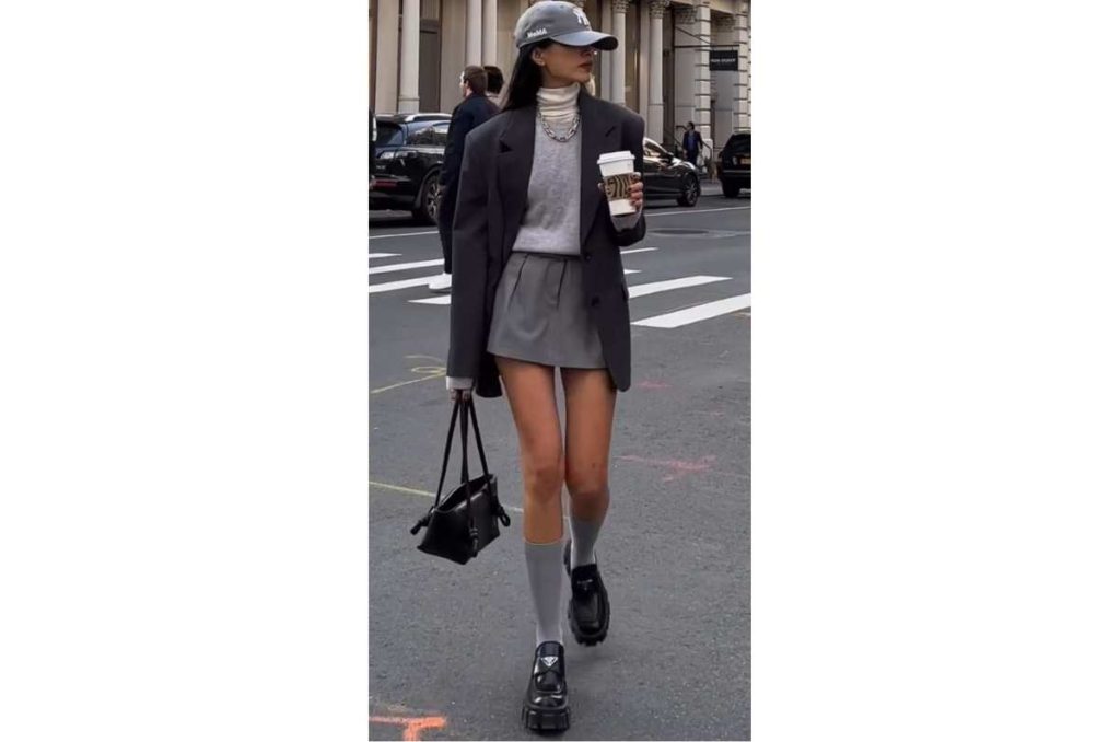 outfits con gorra y blazer
