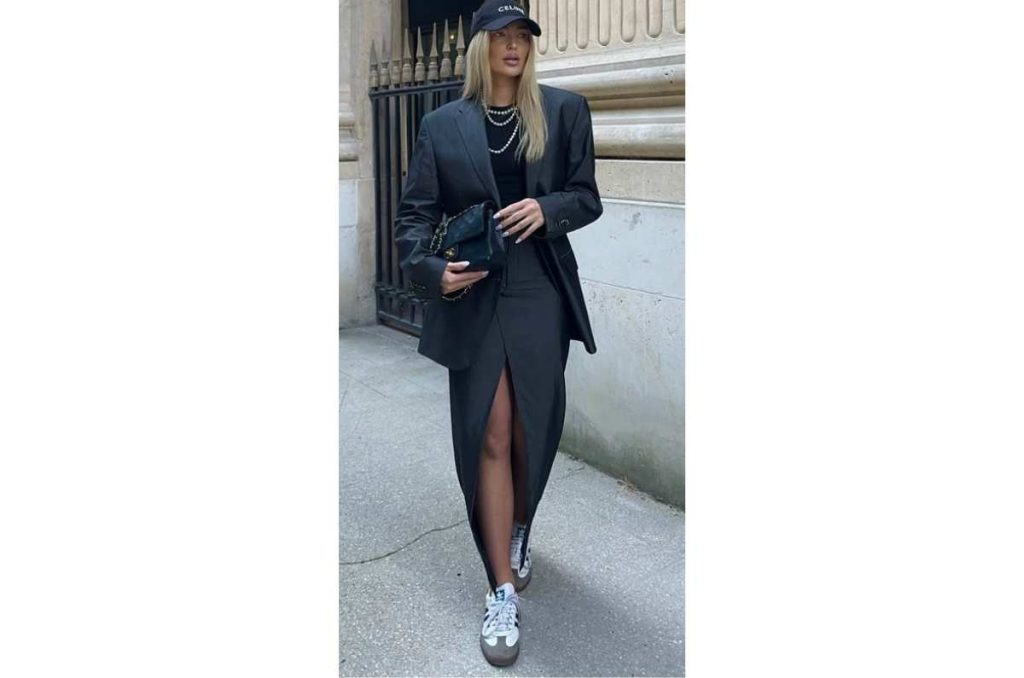 look con saco y visera