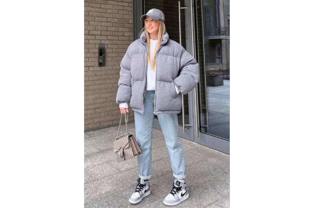 outfits con chamarras acolchadas