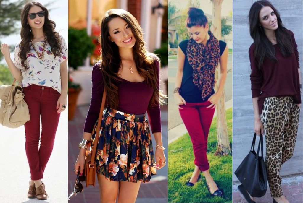 Animal print o estampados con tonos vino en mujeres