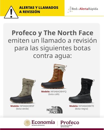 Profeco alerta por botas riesgosas de The North Face