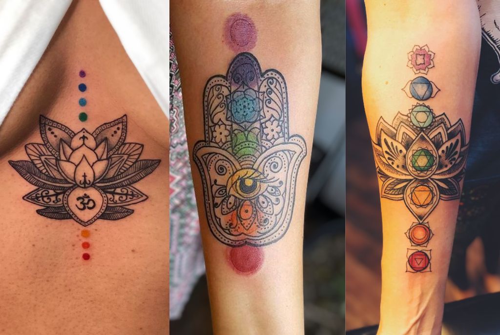 Chakras con mano de Fátima o flor de lotto