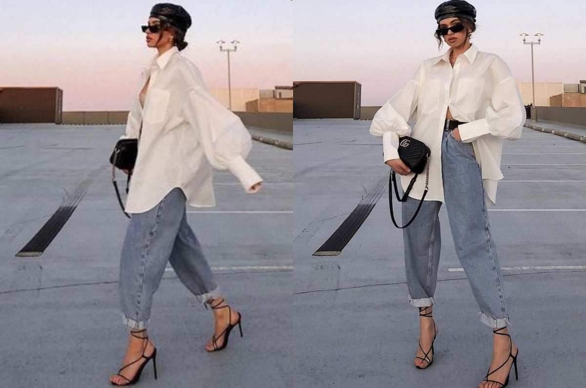 Baggy jeans: cómo combinarlos para lucir elegante en la oficina si tienes 40+